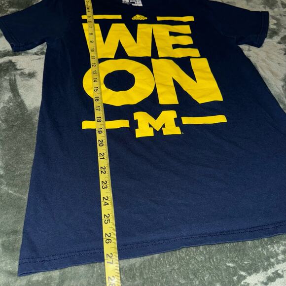 Adidas Michigan Wolverines 'We On' T-Shirt Small Unisex 100% Cotton Blue/Maize - Picture 5 of 6